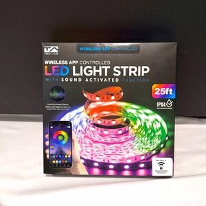 Tech Ave. 25 Ft. Sound Reactive Color Flow Indoor LED RGB+IC Smart Light Strip